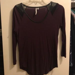 Calvin Klein Jeans Maroon Long Sleeve Top XS